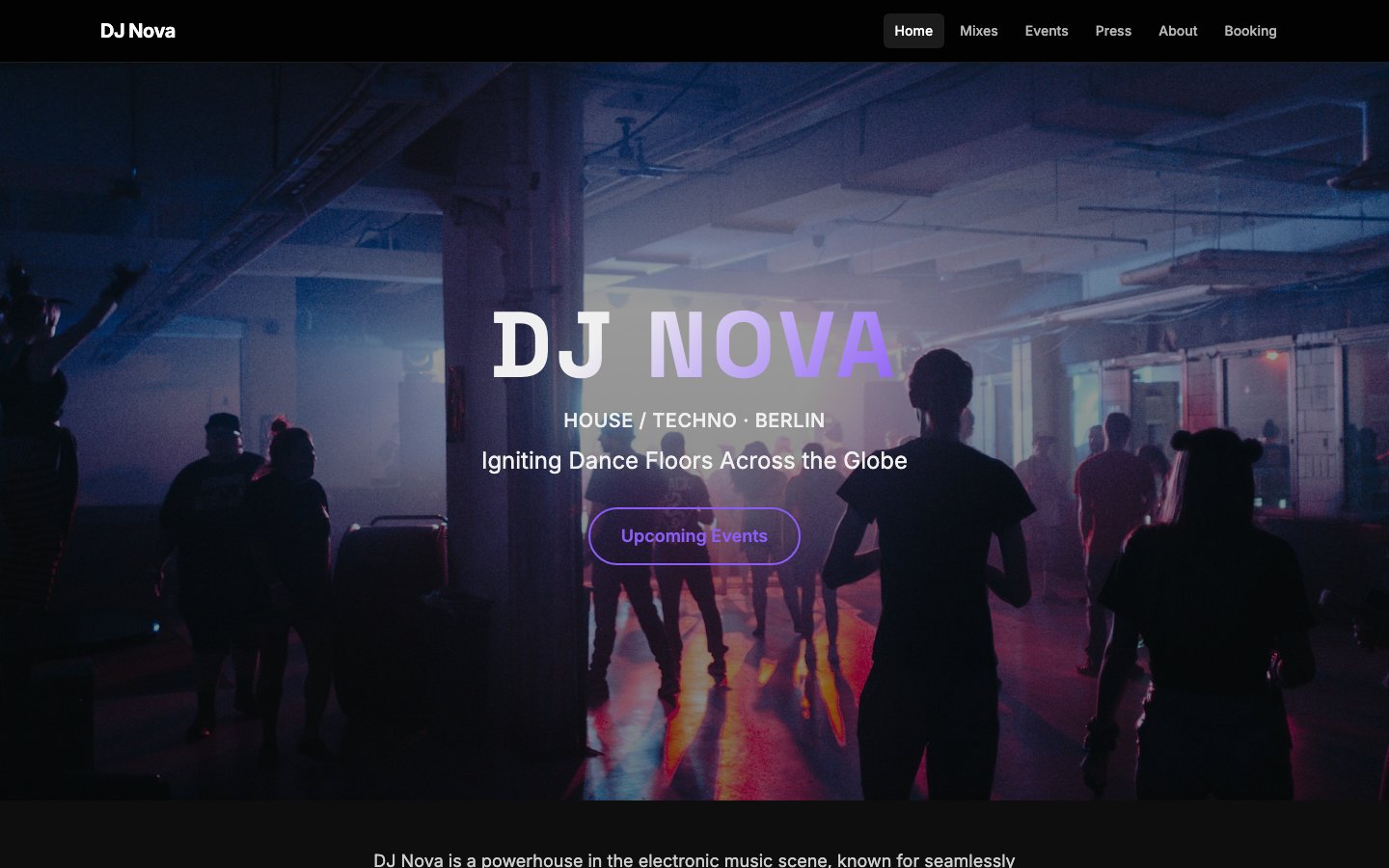 dj-nova site preview