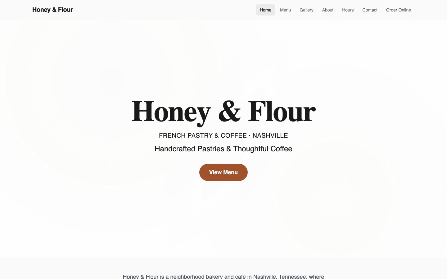 honey-and-flour site preview