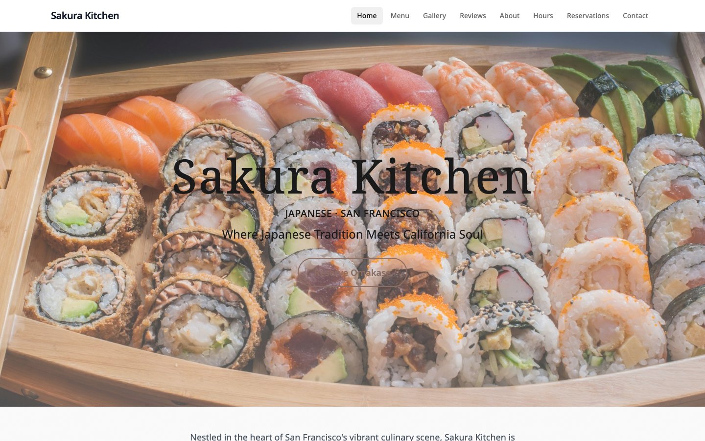 sakura-kitchen site preview